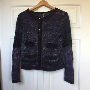 Purple free people cardigan